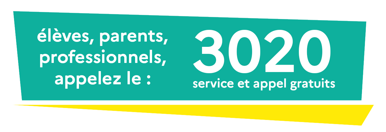 Elèves, parents, professionnels, appelez le 3020 (service et appel gratuits)