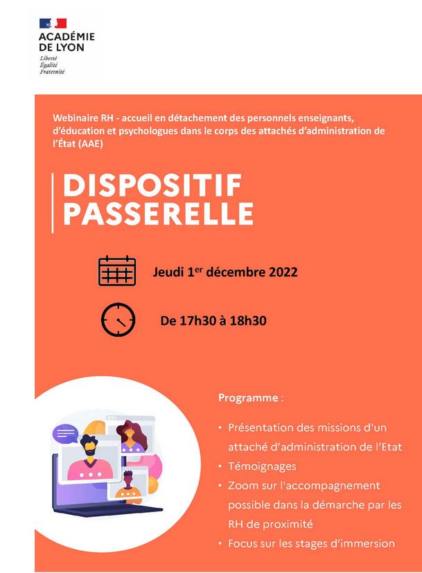 Dispositif passerelle - 1er décembre 2022 - de 17h30 à 18h30