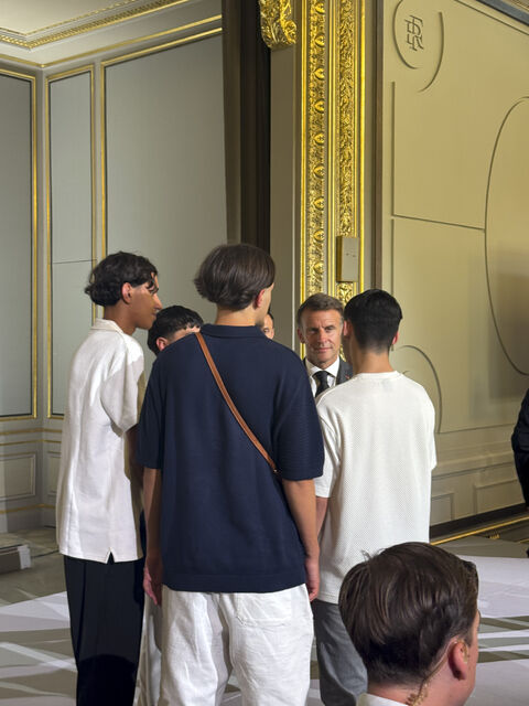 Lycéens et le Président de la République