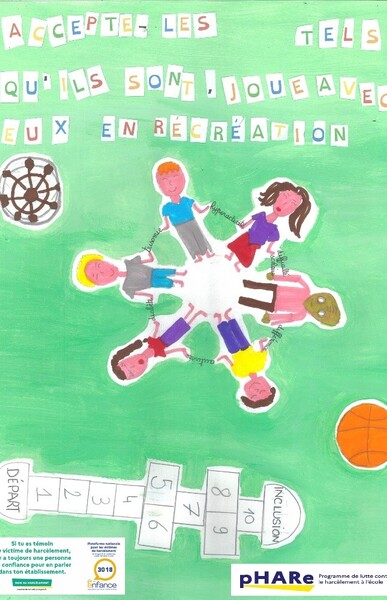 1er prix départemental affiche inclusion « Réalisation d'une affiche pour lutter contre le harcèlement »